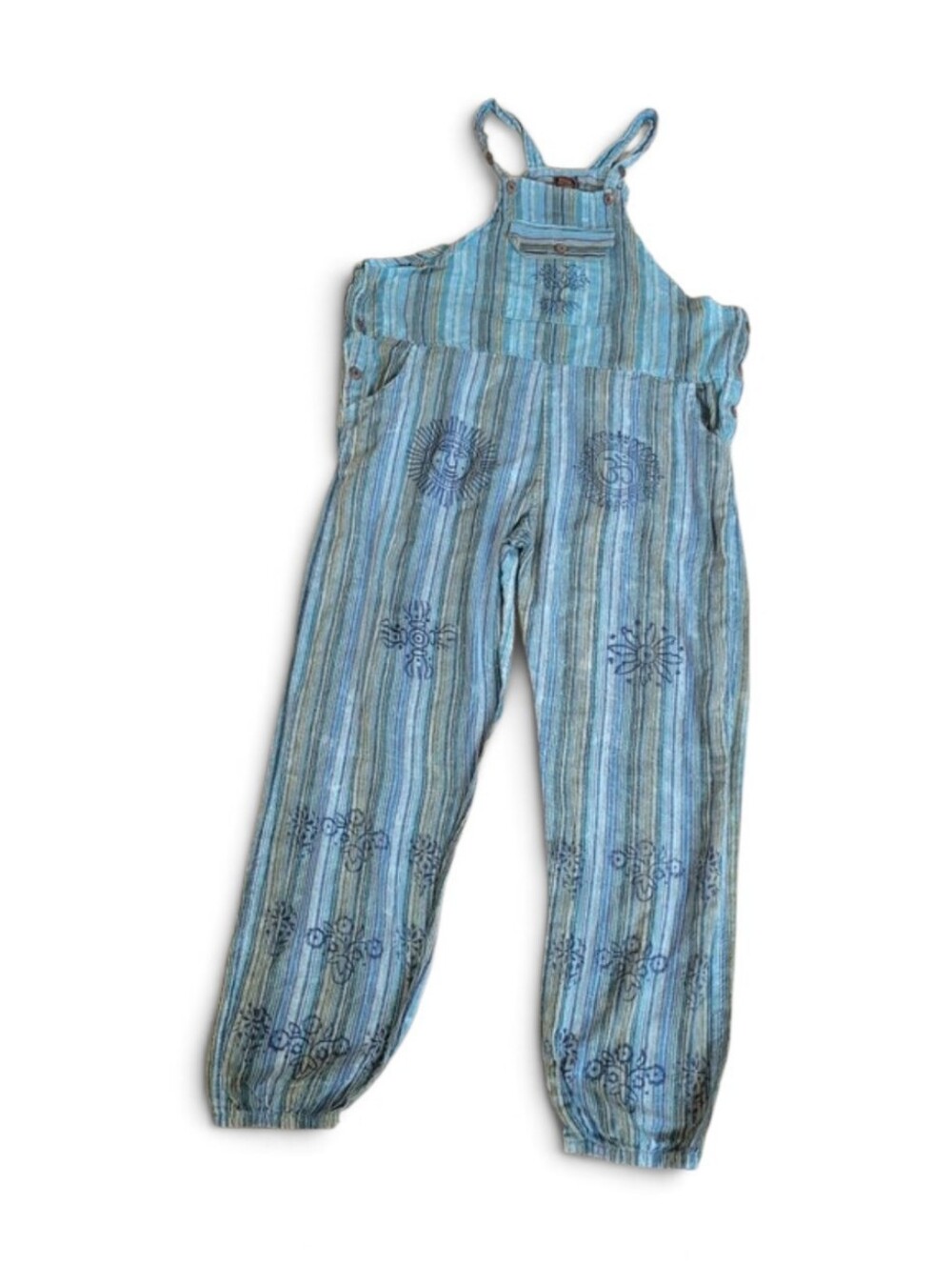 Rising International Rare One Of A Kind Cotton Funky Overalls Womens Size XL